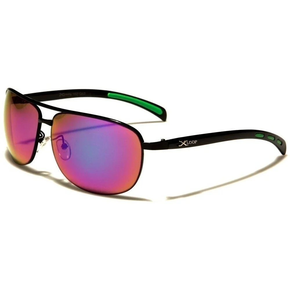 Designer Modern Stylish Elegant Upscale Mirrored Lens Mens Rectangle Sunglasses